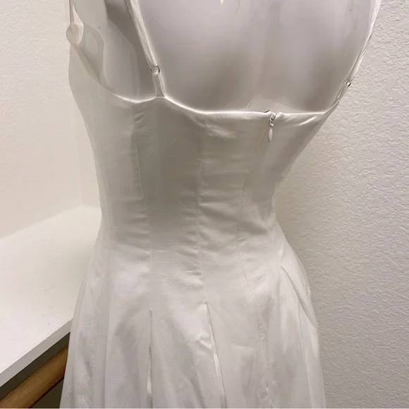 Reformation Kye Midi Dress in White with Custom Beaded front detail | Sz 6 - Picture 6 of 11